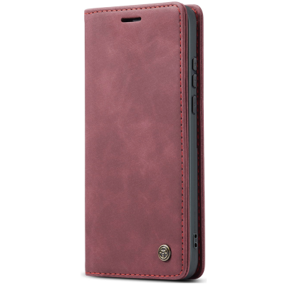 „CaseMe“ Retro Solid Flip Case - Burgundy (Xiaomi 17 Ultra)