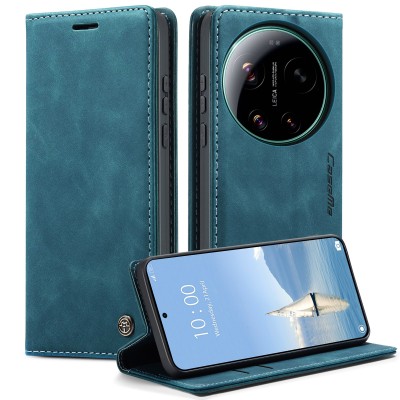 "CaseMe" Retro solīds atvēramais ādas maciņš - zaļš (Xiaomi 17 Ultra)