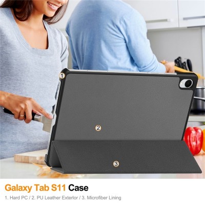 „Saige" Atverčiamas dėklas - pilkas (Galaxy Tab S11)