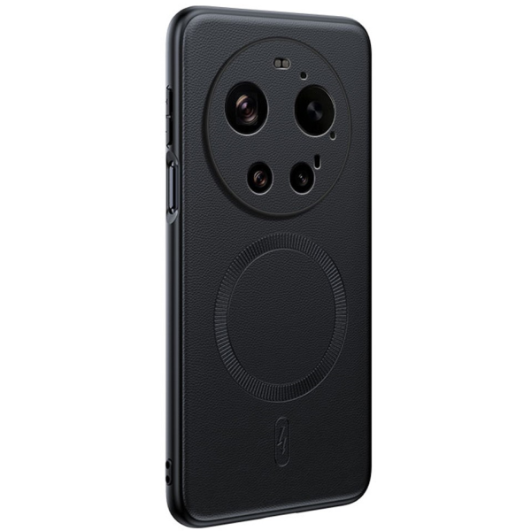 Leather MagSafe kieto silikono (TPU) dėklas - juodas (Xiaomi 17 Ultra)