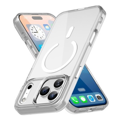 "Tubi" MagSafe cietā silikona (TPU) apvalks - dzidrs (iPhone 17 Pro Max)