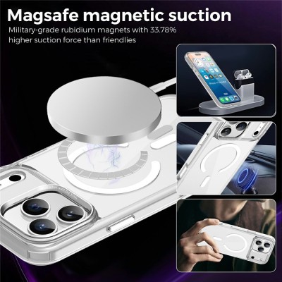 "Tubi" MagSafe cietā silikona (TPU) apvalks - dzidrs (iPhone 17 Pro Max)