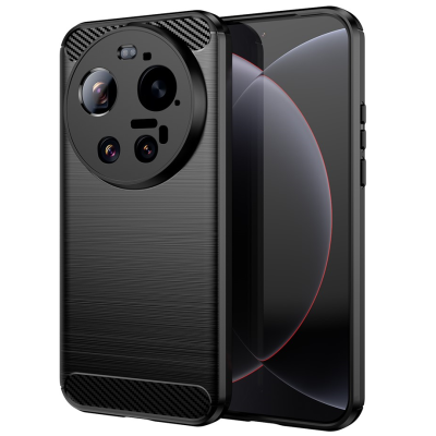 "AILES" Carbon cieta silikona (TPU) apvalks - melns (Xiaomi 17 Ultra)