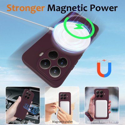 "Shell" MagSafe cieta silikona (TPU) apvalks - bordo (Xiaomi 15T Pro)
