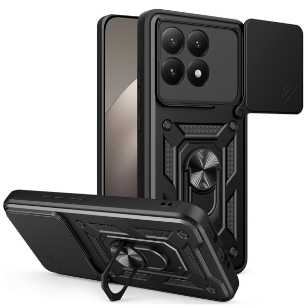 „Mozhi“ Kickstand sustiprintos apsaugos dėklas - juodas (Xiaomi 15T)