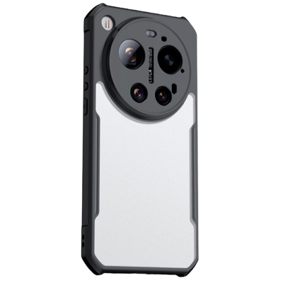 „XUNDD“ kieto silikono (TPU) akrilinis dėklas - skaidrus / juodas (Xiaomi 17 Ultra)