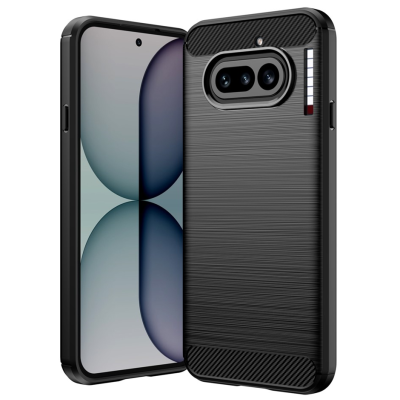 "AILES" Carbon cieta silikona (TPU) apvalks - melns (Nothing Phone 4a)