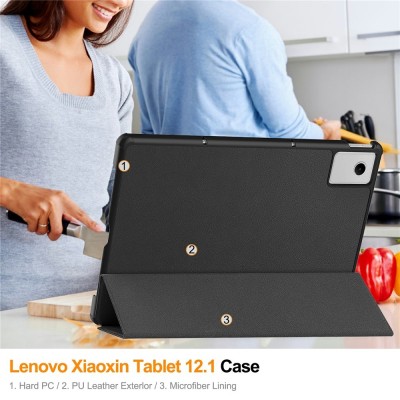 „Saige" Flip case - Black (Idea Tab Plus)