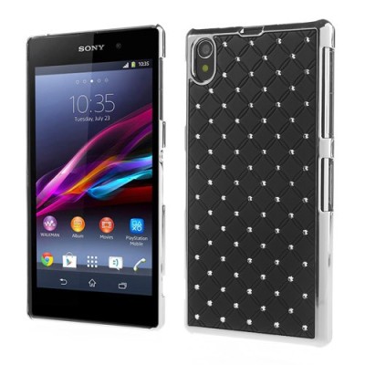 Sony Xperia Z1 elegantiškas juodas dėklas su blizgučiais / Priedai.lt