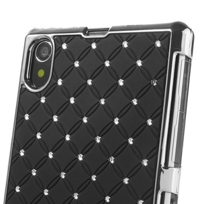 Sony Xperia Z1 elegantiškas juodas dėklas su blizgučiais / Priedai.lt