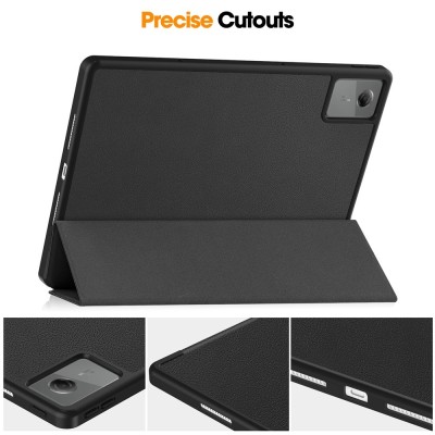 „Stylus“ atverčiamas dėklas - juodas (Idea Tab Plus)