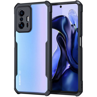 "XUNDD" cieta silikona (TPU) akrils apvalks - dzidrs / melns (11T / 11T Pro)