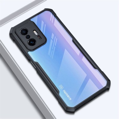 „XUNDD“ kieto silikono (TPU) akrilinis dėklas - skaidrus / juodas (11T / 11T Pro)