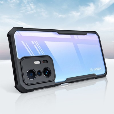 „XUNDD“ kieto silikono (TPU) akrilinis dėklas - skaidrus / juodas (11T / 11T Pro)