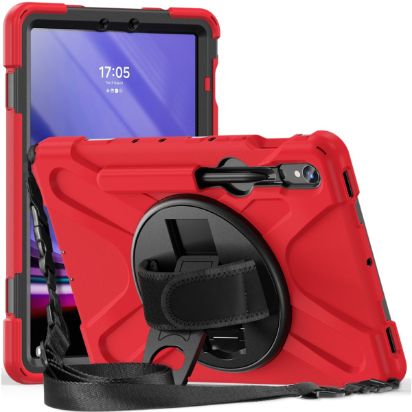 Sustiprintos apsaugos dėklas - raudonas (Galaxy Tab S7 11" / S8 11" / S9 11" / S9 FE 5G / S10 FE / S10 Lite)