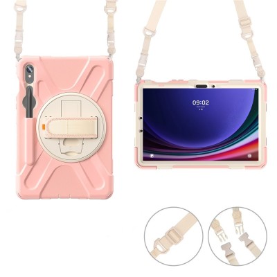 Sustiprintos apsaugos dėklas - šviesiai rožinis (Galaxy Tab S7 11" / S8 11" / S9 11" / S9 FE 5G / S10 FE / S10 Lite)