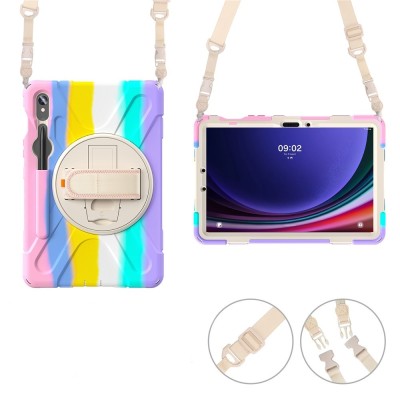 Sustiprintos apsaugos dėklas - spalvotas / rožinis (Galaxy Tab S7 11" / S8 11" / S9 11" / S9 FE 5G / S10 FE / S10 Lite)