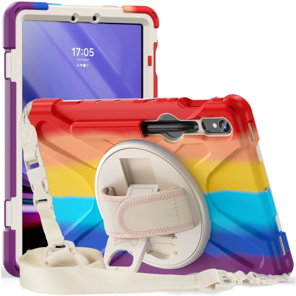 Sustiprintos apsaugos dėklas - spalvotas / raudonas (Galaxy Tab S7 11" / S8 11" / S9 11" / S9 FE 5G / S10 FE / S10 Lite)