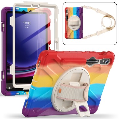 Sustiprintos apsaugos dėklas - spalvotas / raudonas (Galaxy Tab S7 11" / S8 11" / S9 11" / S9 FE 5G / S10 FE / S10 Lite)