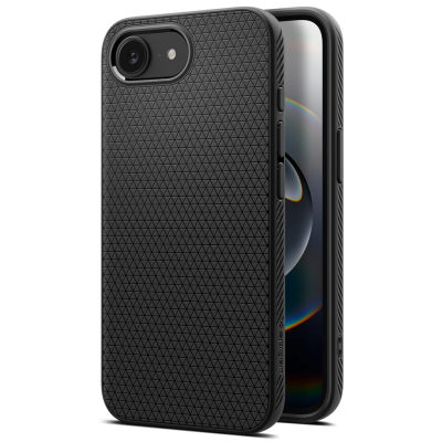 „Spigen“ Liquid Air Mag fit dėklas - juodas (iPhone 17e / 16e)