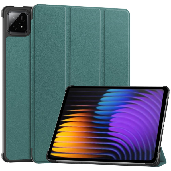 „Saige" Atvēramais maciņš - zaļš (Xiaomi Pad 7 / Pad 7 Pro / Pad 8 / Pad 8 Pro)