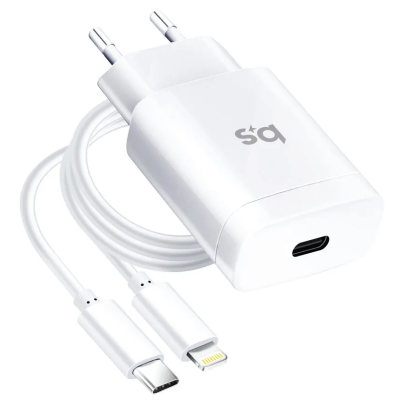 „Blue Star“ seinalaadija (Max 18W) + USB-C Lightning kaabel - valge