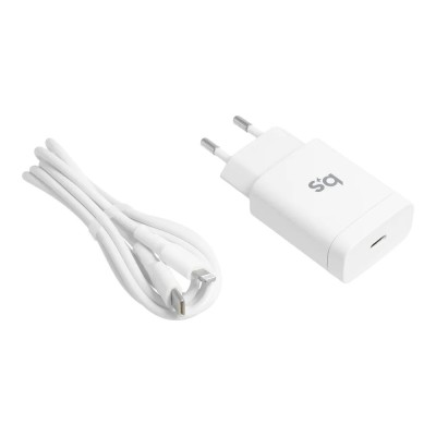 „Blue Star“ sieninis įkroviklis (Max 18W) + USB-C Lightning laidas - baltas