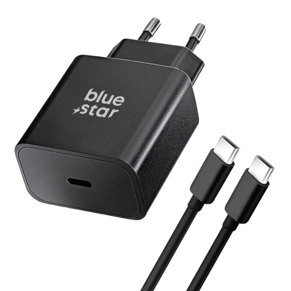 „Blue Star“ wall charger (45W) - juodas + USB-C laidas