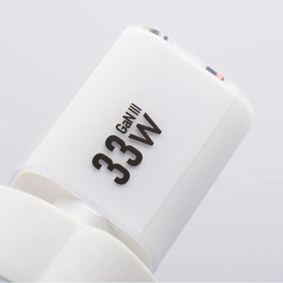 „Forcell“ F-Energy Crystal sienas lādētājs (33W) - balts + USB-C vads