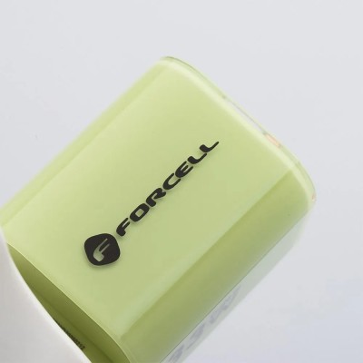 „Forcell“ F-Energy Crystal sienas lādētājs (33W) - balts + USB-C zaļš