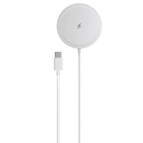 „Blue Star“ Magnetic Charging Stand bezvadu kompaktais lādētājs - balts (15W)