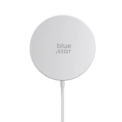 „Blue Star“ Magnetic Charging Stand belaidis kompaktiškas įkroviklis - baltas (15W)
