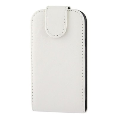 Samsung Galaxy Trend Lite S7390 (S7392) klasisks ādas vertikāli atvēramais balts maciņš / Vacins.lv