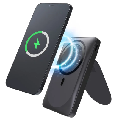 „Forcell“ Magnetic Air MagStand Power Bank - Black (10000 mAh, 20W)