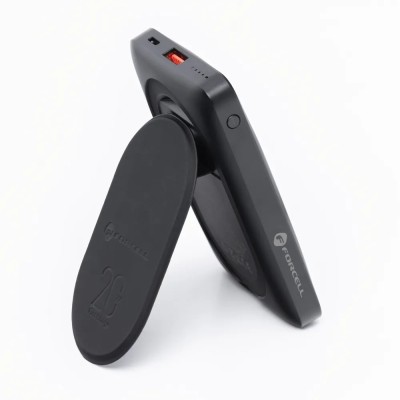 „Forcell“ Magnetic Mini Air MagStand Power Bank - melns (10000 mAh, 20W)