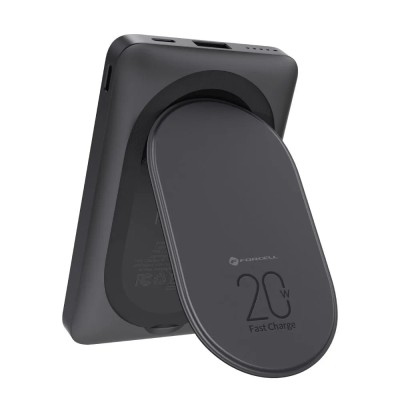 „Forcell“ Magnetic Mini Air MagStand išorinė baterija - juoda (10000 mAh, 20W)