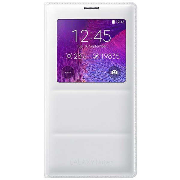 „Samsung“ S View Cover atvērams maciņš - balts (Galaxy Note 4)