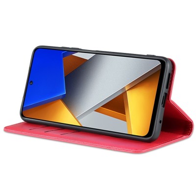 "AZNS" Retro atvērams maciņš - sarkans (Poco M4 Pro 4G)