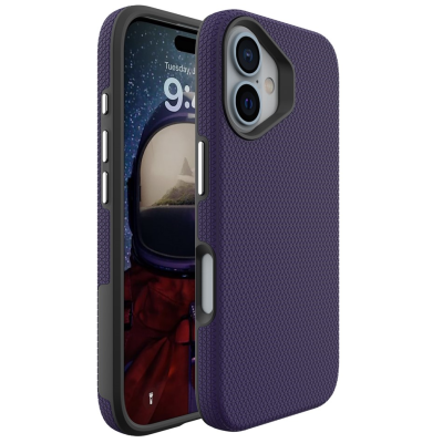 „TUKU“ Shockproof hard silicone case - purple (iPhone 16)