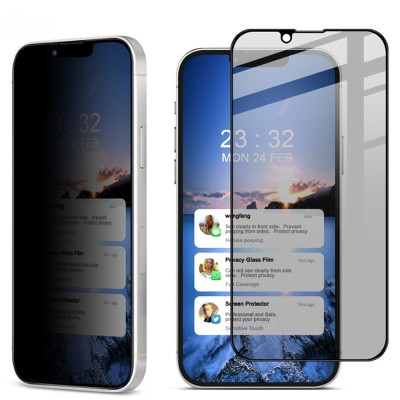 „IMAK“ Tempered Glass juodas apsauginis ekrano stiklas - privatumo (iPhone 14 / 13 / 13 Pro)
