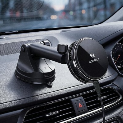 „ACEFAST“ D67 magnetinis Magsafe ventiliuojamas automobilinis telefono laikiklis / kroviklis (25W) - juodas