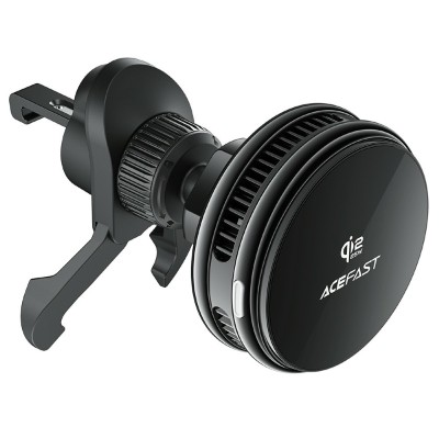 ACEFAST magnetiline ventileeritav autotelefoni hoidik / laadija (25W) - must