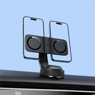 „ACEFAST“ D60 dvigubas magnetinis automobilinis telefono laikiklis (ant panelės) - juodas