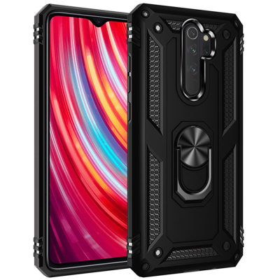 „Mozhi“ Kickstand sustiprintos apsaugos dėklas - juodas (Redmi Note 8 Pro)
