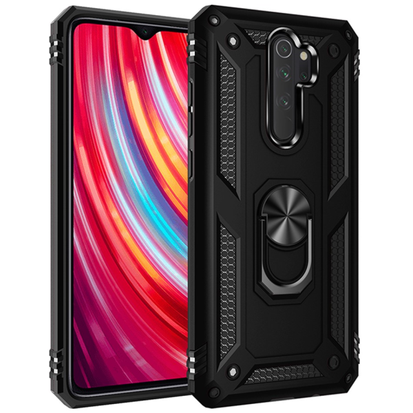 „Mozhi“ Kickstand sustiprintos apsaugos dėklas - juodas (Redmi Note 8 Pro)
