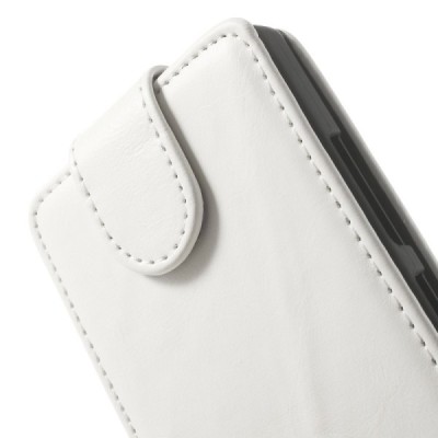 Nokia Lumia 930 klasisks ādas vertikāli atvēramais balts maciņš / Vacins.lv