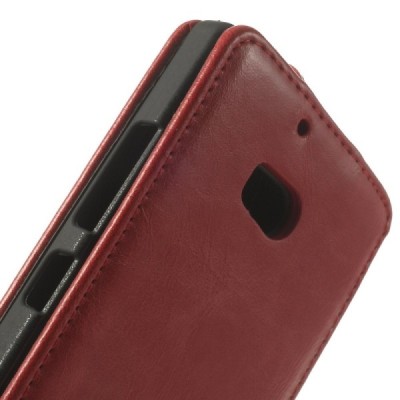 Nokia Lumia 930 klasisks ādas vertikāli atvēramais sarkans maciņš / Vacins.lv