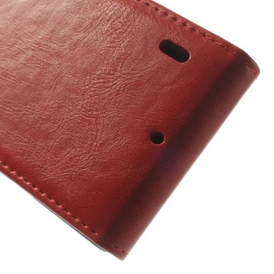 Nokia Lumia 930 klasisks ādas vertikāli atvēramais sarkans maciņš / Vacins.lv