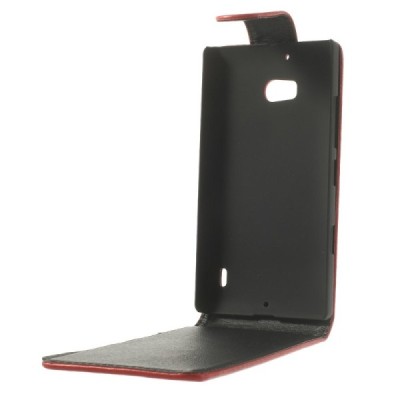 Nokia Lumia 930 klasisks ādas vertikāli atvēramais sarkans maciņš / Vacins.lv