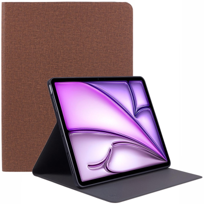 „X-LEVEL“ atverčiamas tekstilinis dėklas - rudas (iPad Air 13 2026 / iPad Air 13 2025 / iPad Air 13 2024)